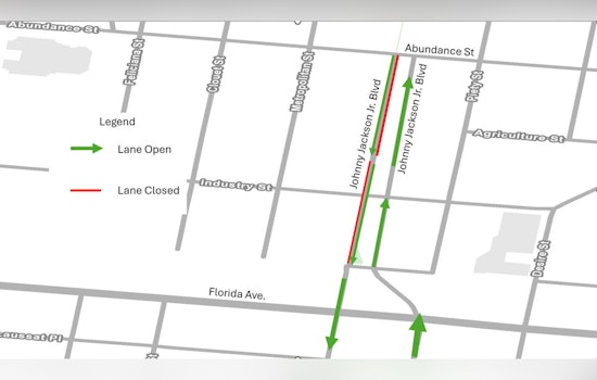 New Orleans Drivers Alert, Traffic Lane Shift on Johnny Jackson Jr. Boulevard Amid Utility Construction