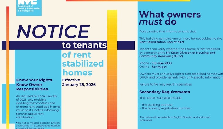 New York City Mandates Rent Transparency Notices for Rent-Stabilized Housing Beginning 2026