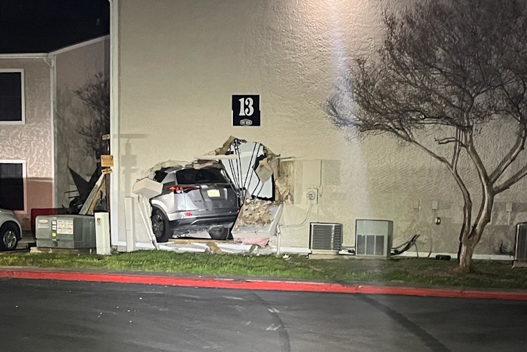 No Injuries Reported After Minor Crashes Car into San Marcos Apartment Complex, Damaging Four Units