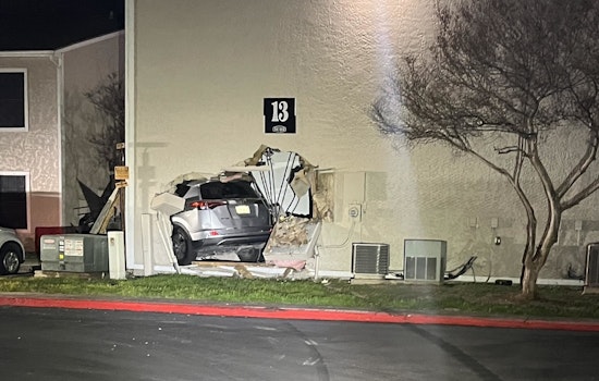 No Injuries Reported After Minor Crashes Car into San Marcos Apartment Complex, Damaging Four Units
