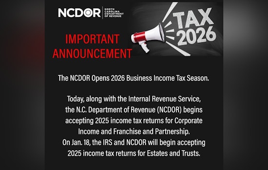 North Carolina Department of Revenue Opens 2026 Tax Season for Businesses, Emphasizes E-Filing Advantages