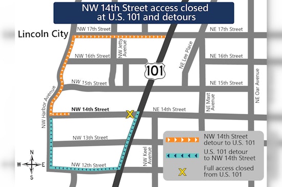 ODOT Announces NW 14th Street Closure in Lincoln City for ADA Curb Ramp Upgrades