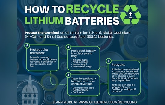 O'Fallon Officials Urge Proper Recycling of Lithium Batteries to Prevent Fires and Environmental Harm