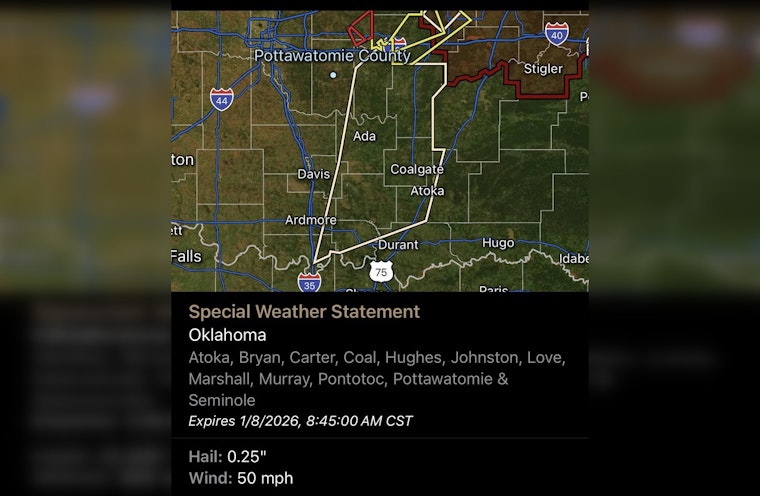 Oklahoma Braces for Strong Thunderstorms, NWS Issues Special Weather Statement for Multiple Counties