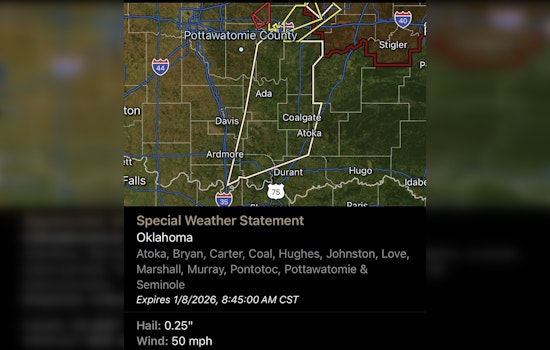 Oklahoma Braces for Strong Thunderstorms, NWS Issues Special Weather Statement for Multiple Counties
