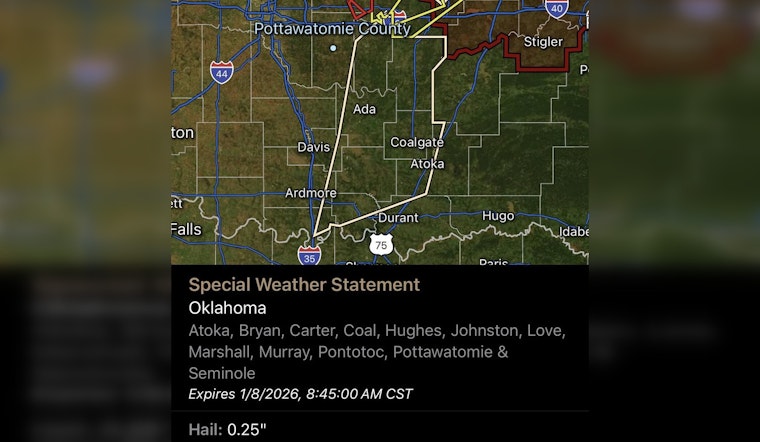 Oklahoma Braces for Strong Thunderstorms, NWS Issues Special Weather Statement for Multiple Counties