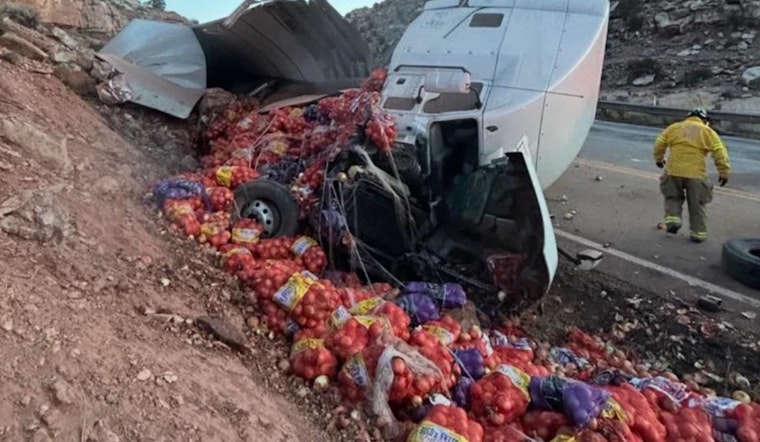 Overturned Semi-Truck Spills Onions, Causes Traffic Snarl on Highway 191 Near Moab
