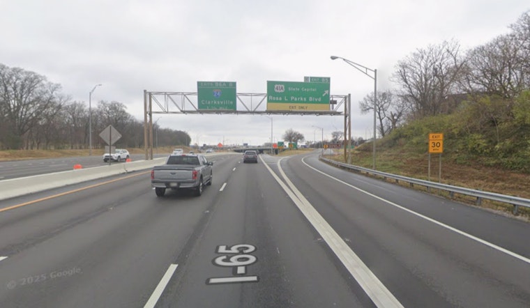 Pedestrian Fatally Struck on I-65 North Near Rosa Parks Boulevard in Nashville