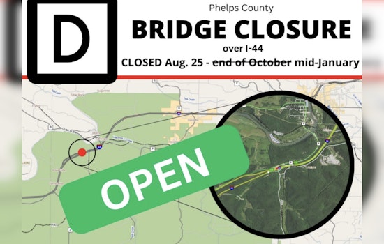 Phelps County Route D Bridge Reopens over I-44 with More Repairs Scheduled for Spring 2026