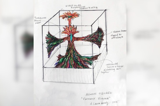 "Phoenix Rising" Art Installation by Laura Brody Transforms LA Wildfires Remnants into Symbol of Resurgence at Glendale's Adams Square