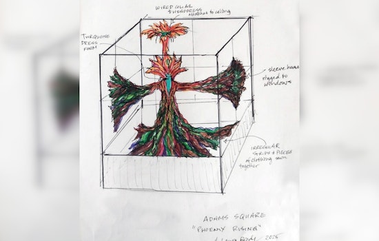 "Phoenix Rising" Art Installation by Laura Brody Transforms LA Wildfires Remnants into Symbol of Resurgence at Glendale's Adams Square