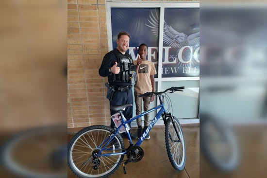 Pinellas Park Police Foster Community Ties with Gift of Bicycle to Fifth Grader at Skyview Elementary
