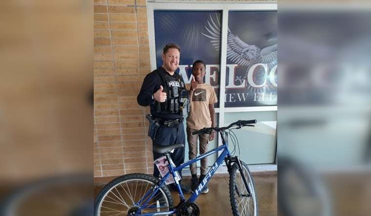 Pinellas Park Police Foster Community Ties with Gift of Bicycle to Fifth Grader at Skyview Elementary