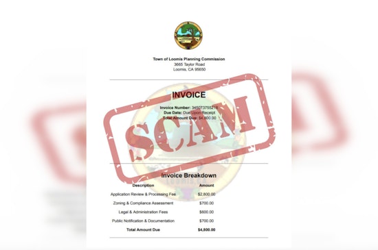 Placer County Sheriff Alerts Loomis Residents to Fraudulent Invoice Scam
