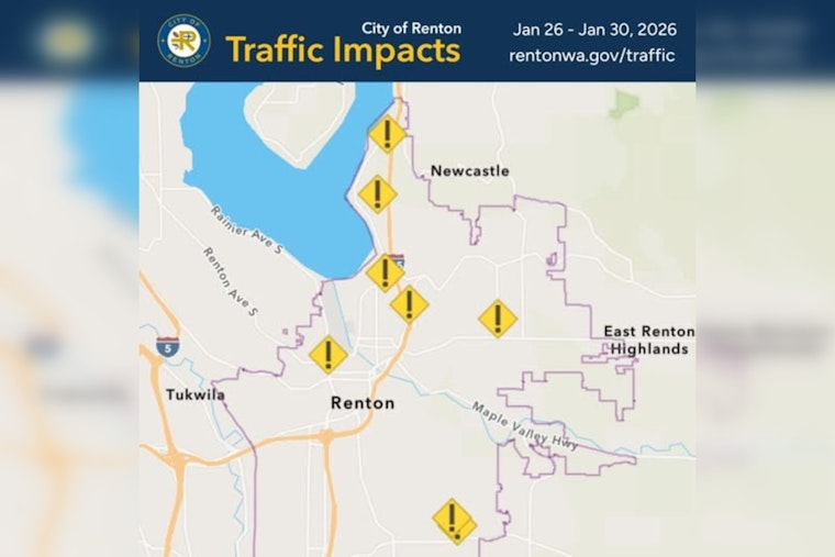 Renton Roadwork Alert: Key Routes Affected from Jan 26-30, City Urges Commuters to Plan Ahead