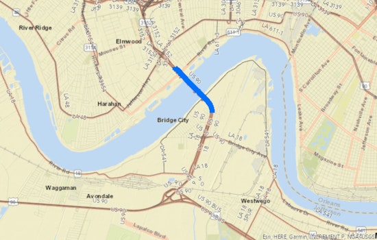 Roadwork Alert, US 90 Eastbound Lanes Near Huey P. Long Bridge to Close for Weekend Maintenance in Jefferson Parish