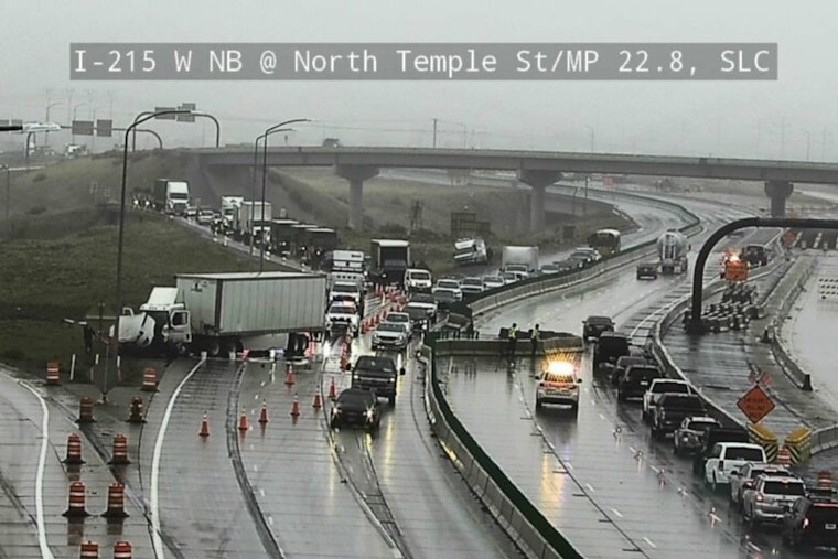 Salt Lake City Traffic Snarled by Two Semitruck Accidents on I-215
