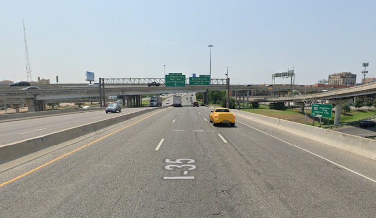 San Antonio I-35 Chaos as Pickup Smashes Highway Sign Onto Lanes