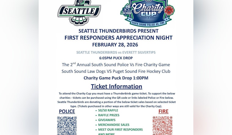Seattle Thunderbirds Gear Up for Police vs. Fire Charity Hockey Game in a Day of Tribute to First Responders