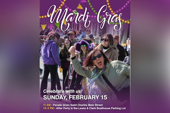 St. Charles, Missouri Ready to Roll Out the Beads for Mardi Gras Main Street Parade