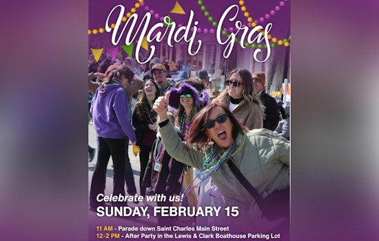 St. Charles, Missouri Ready to Roll Out the Beads for Mardi Gras Main Street Parade