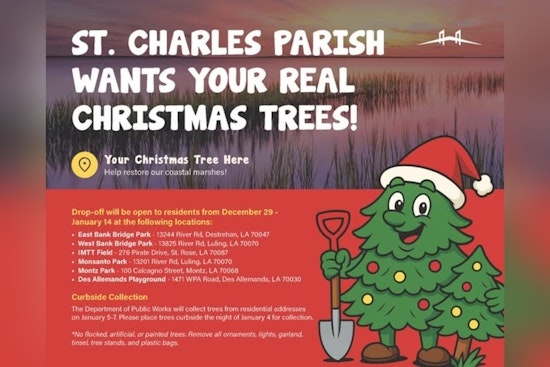 St. Charles Parish Calls for Christmas Tree Recycling to Aid Marshland Erosion Control
