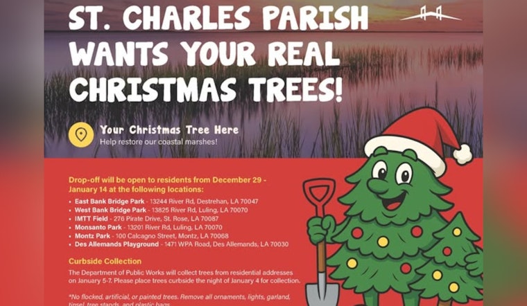 St. Charles Parish Calls for Christmas Tree Recycling to Aid Marshland Erosion Control