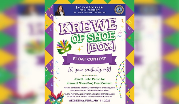St. John the Baptist Parish Invites Students to Celebrate Culture with 'Krewe of Shoe Box Float' Mardi Gras Contest