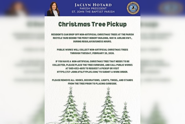 St. John the Baptist Parish Offers Eco-Friendly Christmas Tree Recycling Options