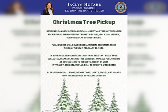St. John the Baptist Parish Offers Eco-Friendly Christmas Tree Recycling Options