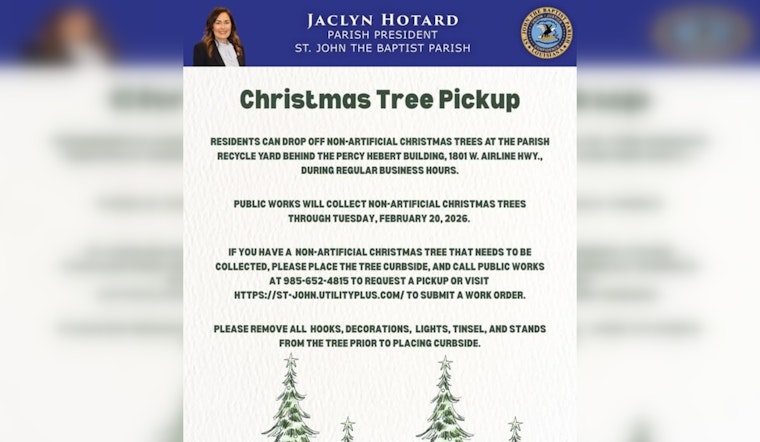 St. John the Baptist Parish Offers Eco-Friendly Christmas Tree Recycling Options