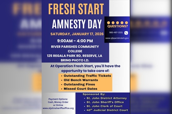 St. John the Baptist Parish Offers 'Fresh Start' with Amnesty Day for Minor Legal Issues