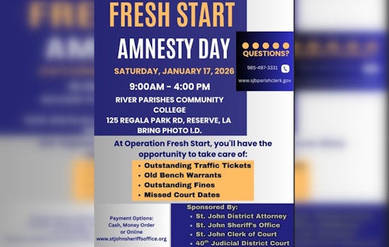 St. John the Baptist Parish Offers 'Fresh Start' with Amnesty Day for Minor Legal Issues