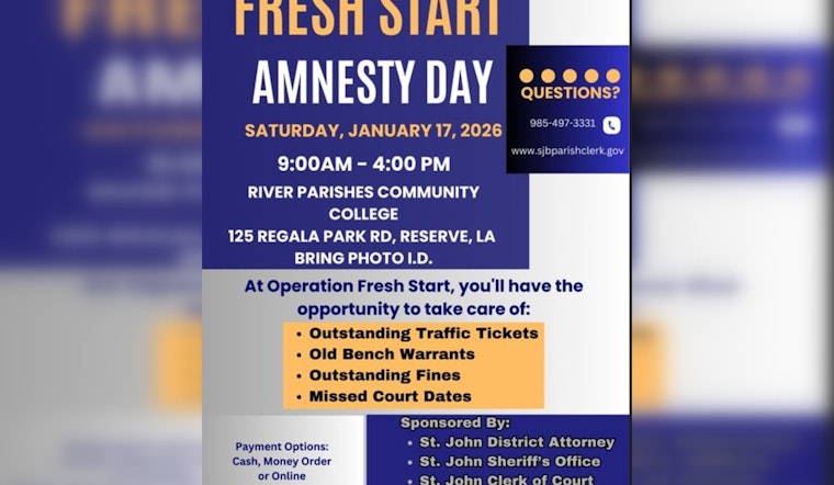 St. John the Baptist Parish Offers 'Fresh Start' with Amnesty Day for Minor Legal Issues