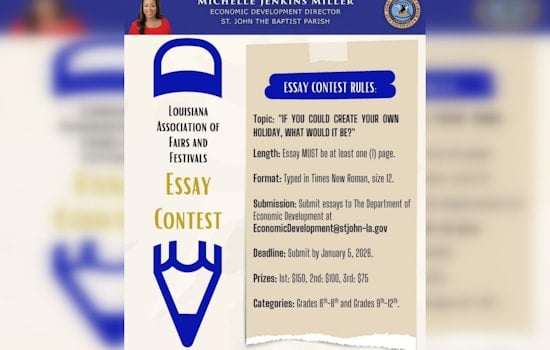 St. John the Baptist Parish Students Called to Submit Essays for LAFF 2025 Contests and Scholarships Before January 5 Deadline