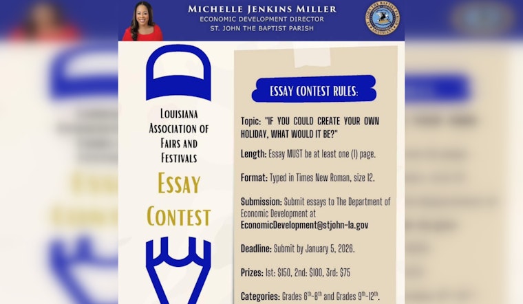 St. John the Baptist Parish Students Called to Submit Essays for LAFF 2025 Contests and Scholarships Before January 5 Deadline