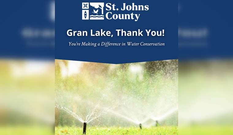 St. Johns County Celebrates Gran Lake Residents for Saving Over One Million Gallons of Water