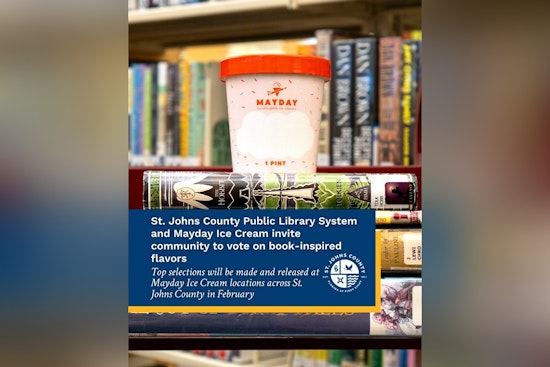St. Johns County Public Library and Mayday Ice Cream Invite Locals to Vote on Book-Inspired Flavors for Library Lovers' Month