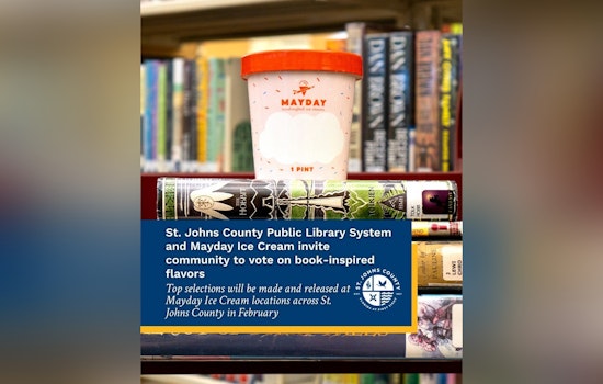 St. Johns County Public Library and Mayday Ice Cream Invite Locals to Vote on Book-Inspired Flavors for Library Lovers' Month