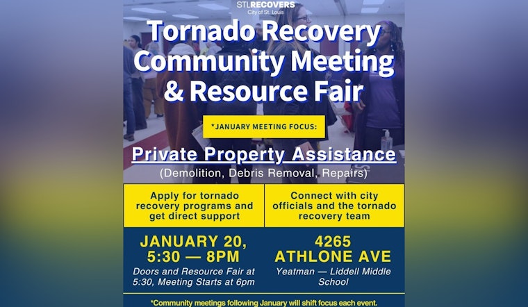 St. Louis Hosts Tornado Recovery Community Meeting at Yeatman-Liddell Middle School to Offer Assistance and Resources