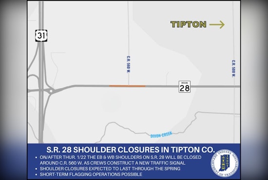State Road 28 Traffic Alert: Construction of New Traffic Signal at C.R. 560 W. Intersection May Cause Delays