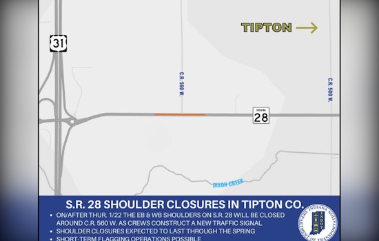 State Road 28 Traffic Alert: Construction of New Traffic Signal at C.R. 560 W. Intersection May Cause Delays