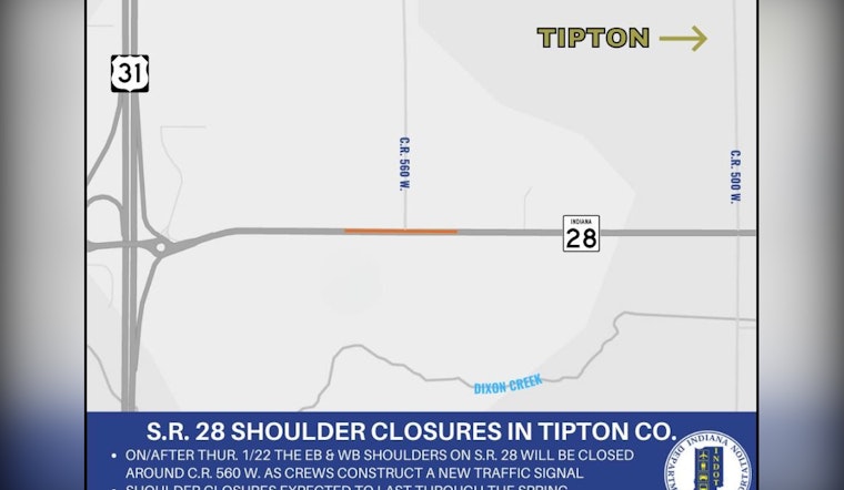 State Road 28 Traffic Alert: Construction of New Traffic Signal at C.R. 560 W. Intersection May Cause Delays