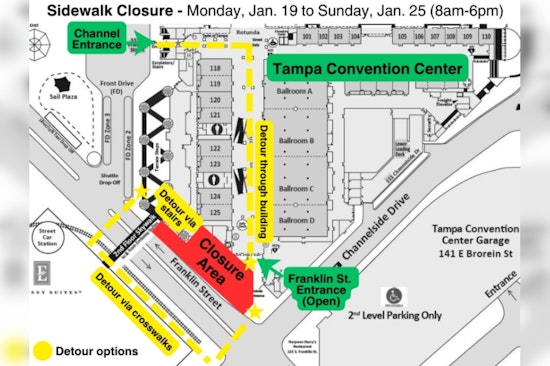 Tampa Convention Center to Receive LED Upgrade with Pedestrian Detours During Installation
