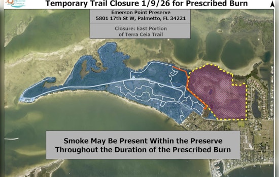 Terra Ceia Trail Partial Closure for Prescribed Burn in Emerson Point Preserve, Manatee County Advises Caution