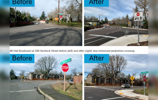 Tigard's Hall Boulevard Boosts Pedestrian Safety with New Flashing Beacons and Infrastructural Improvements
