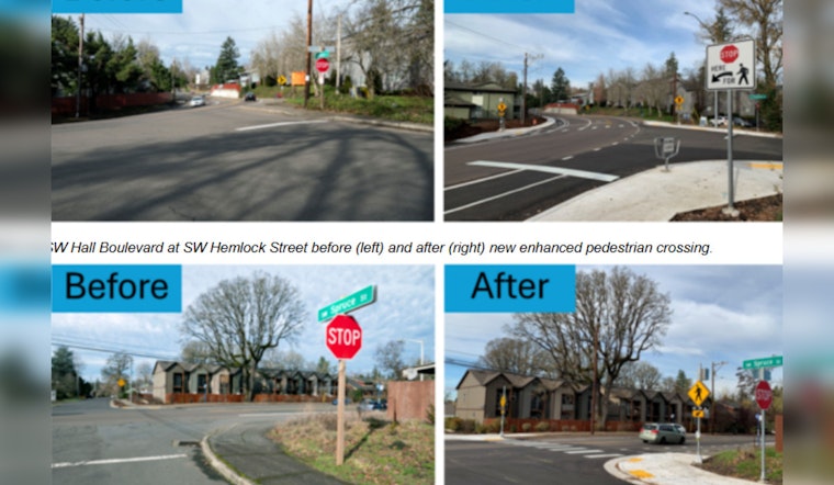 Tigard's Hall Boulevard Boosts Pedestrian Safety with New Flashing Beacons and Infrastructural Improvements