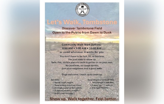 Tombstone Launches "Let's Walk, Tombstone" Initiative to Boost Community Health and Togetherness