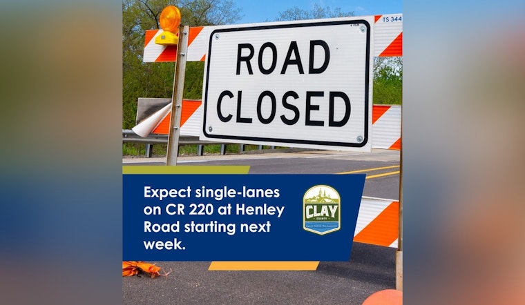 Traffic Shifts Planned on CR 220 at Henley Road as Roadwork Alerts Clay County Motorists