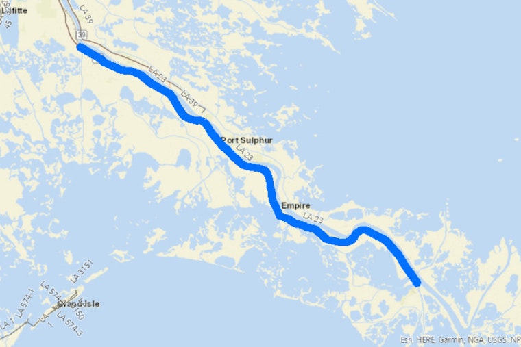 Travel Advisory, Lane Closures on LA 23 in Plaquemines Parish for Soil Borings from Jan 26-30